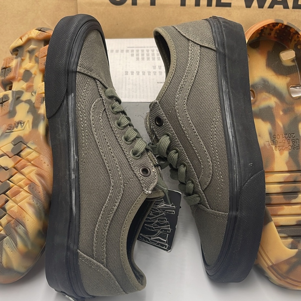 Vans WMNS Olive Green Sneakers Camouflage Old Skool Tapered Modular Grape Leaf - Picture 11 of 16